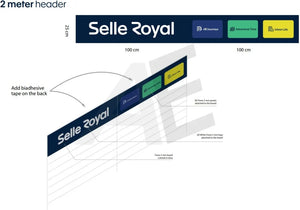 Selle Royal schapbord 2 meter met logo en productlijnen - AE-trading