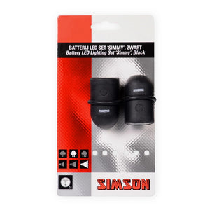 Simson Batterij LED set ''Simmy'',3 LED's, 29 LUX/13.5 LUX zwart - AE-trading