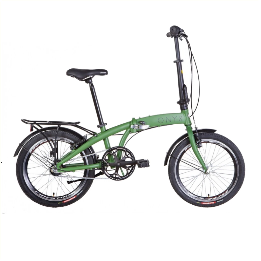 Onyx 20" vouwfiets,3 speed Falcon versnellingen. khaki mat. aluminium frame. velgrem voor en achter - AE-trading