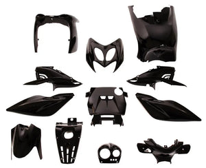 Kappenset 12-delig Metallic Zwart | Yamaha Aerox (-'13) - AE-trading