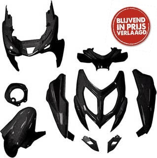 Kappenset 9-delig Glans Zwart | Yamaha Aerox ('13-) - AE-trading