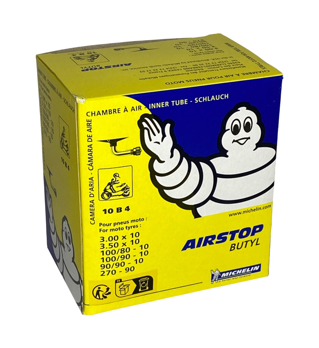 Binnenband Michelin 10-3.00/3.50/100-80/100-90 /90-90 90gr Ventiel - AE-trading
