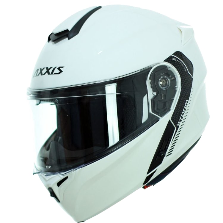 Helm Axxis Storm Solid Glans Wit M - AE-trading