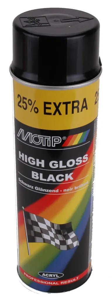 Spuitlak Motip Glans Zwart (500ml) - AE-trading