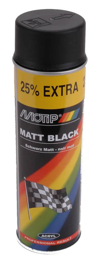 Spuitlak Motip Mat Zwart (500ml) - AE-trading