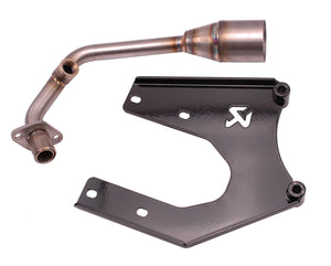 Voorbocht + Ophangbeugel Akrapovic Glans Zwart | Piaggio / Vespa 4T 3V E4 - AE-trading