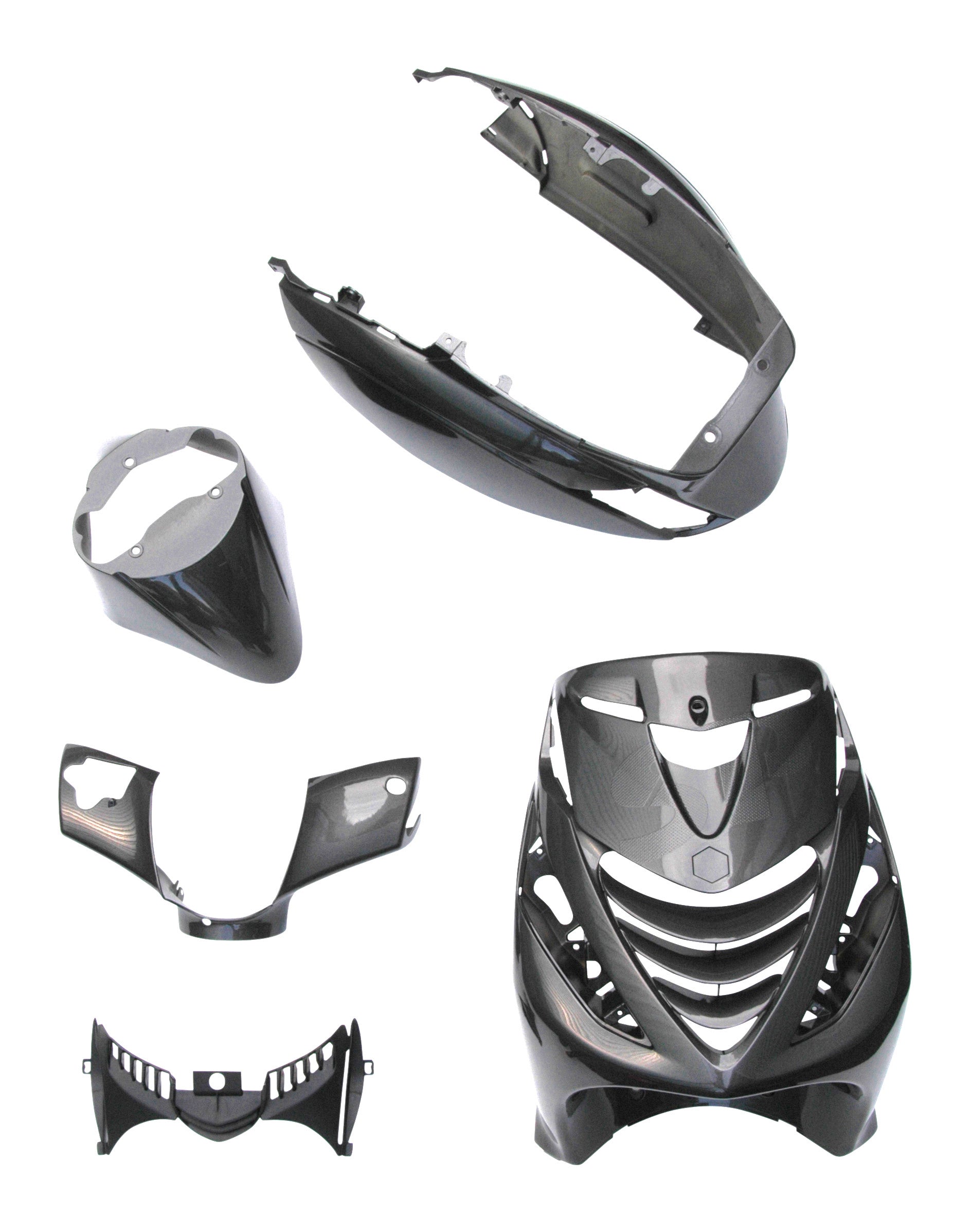Kappenset 5-delig Porsche Agaatgrijs | Piaggio Zip SP - AE-trading