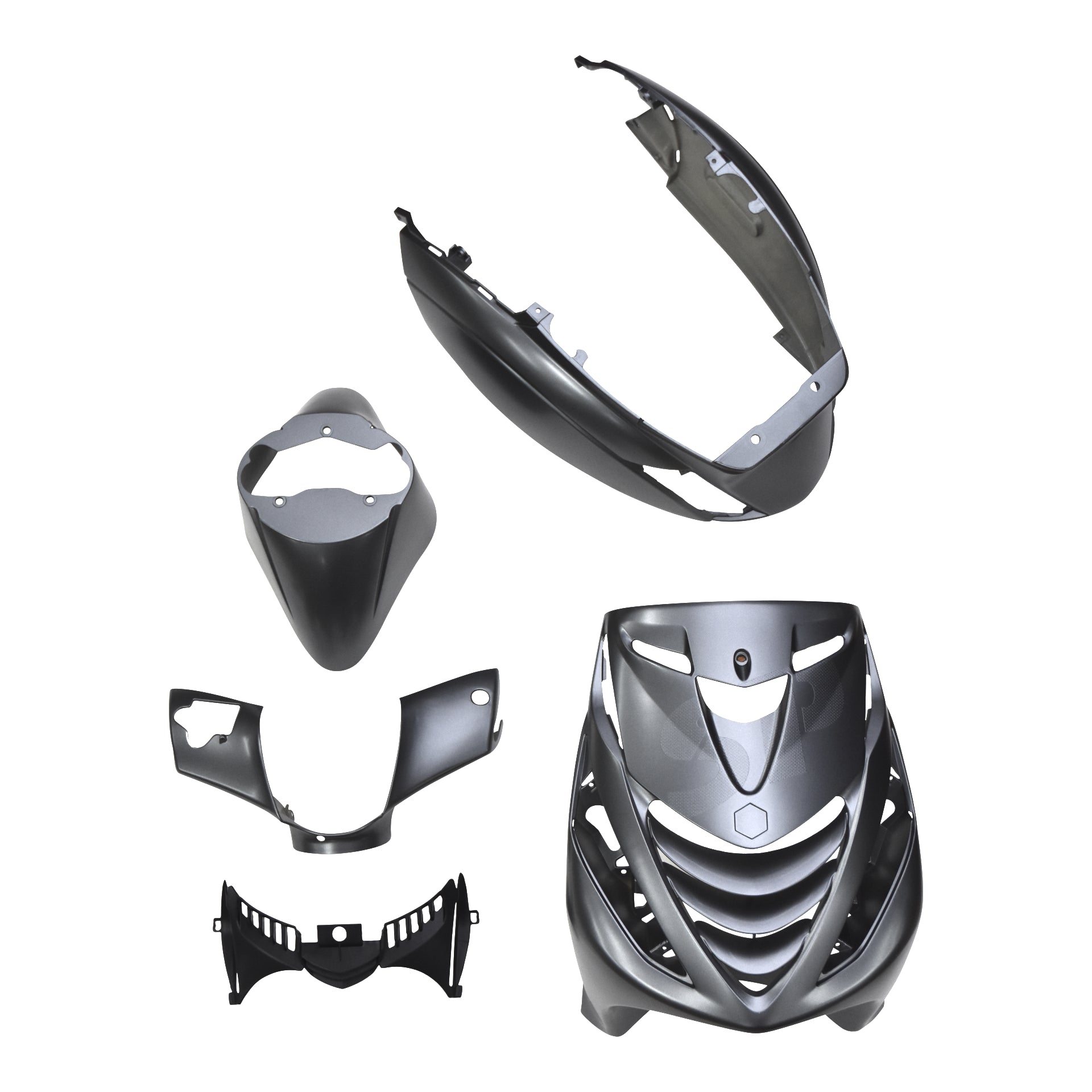 Kappenset 5-delig Mercedes AMG Designo Selenite Mat Grijs Magneto | Piaggio Zip SP - AE-trading