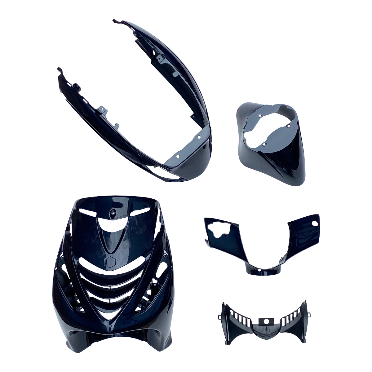 Kappenset 5-delig McLaren Sapphire Black Glans | Piaggio Zip / Zip SP - AE-trading