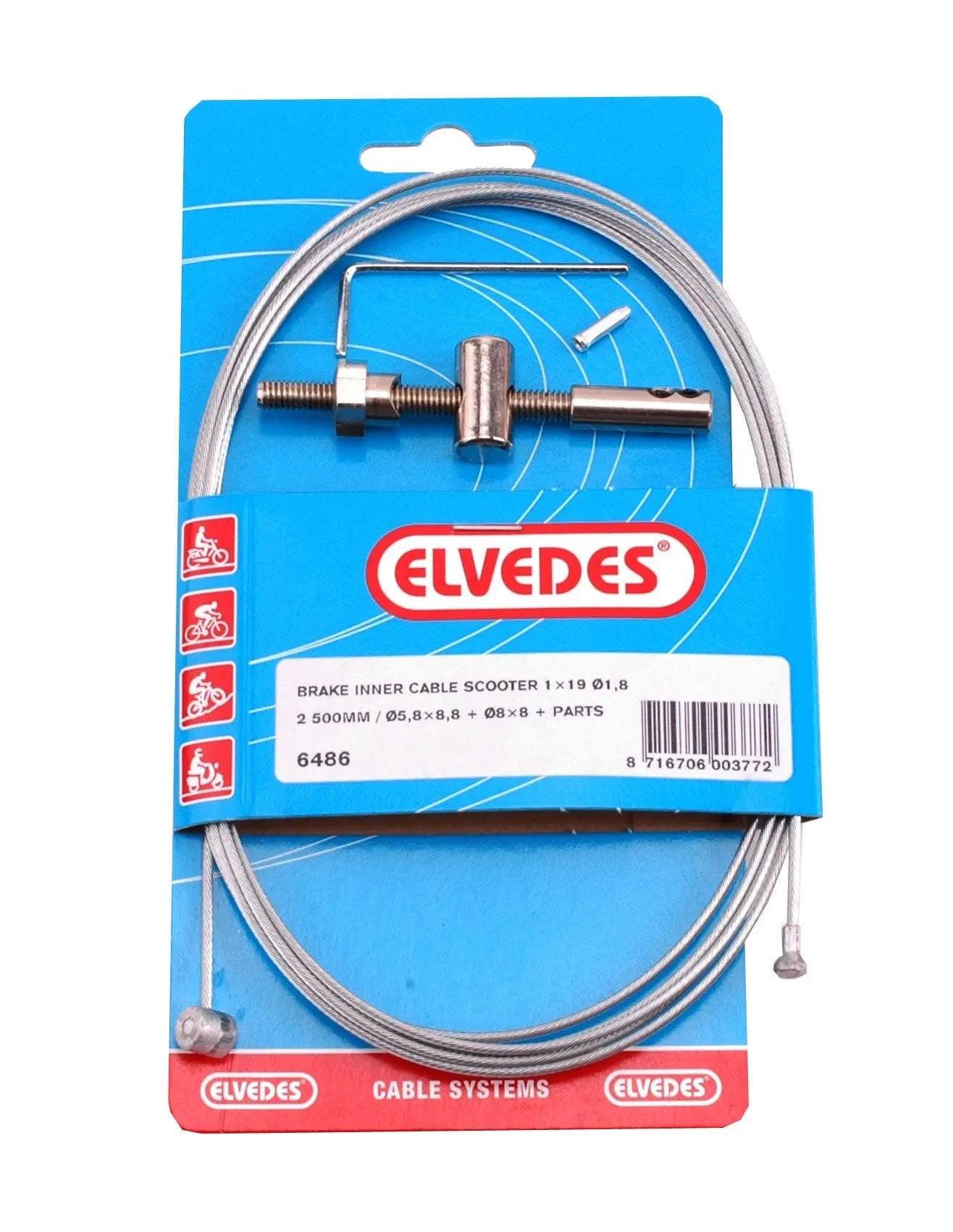 Remkabel Reparatie Compleet Elvedes Ton/Peer (6486-2.50) - AE-trading