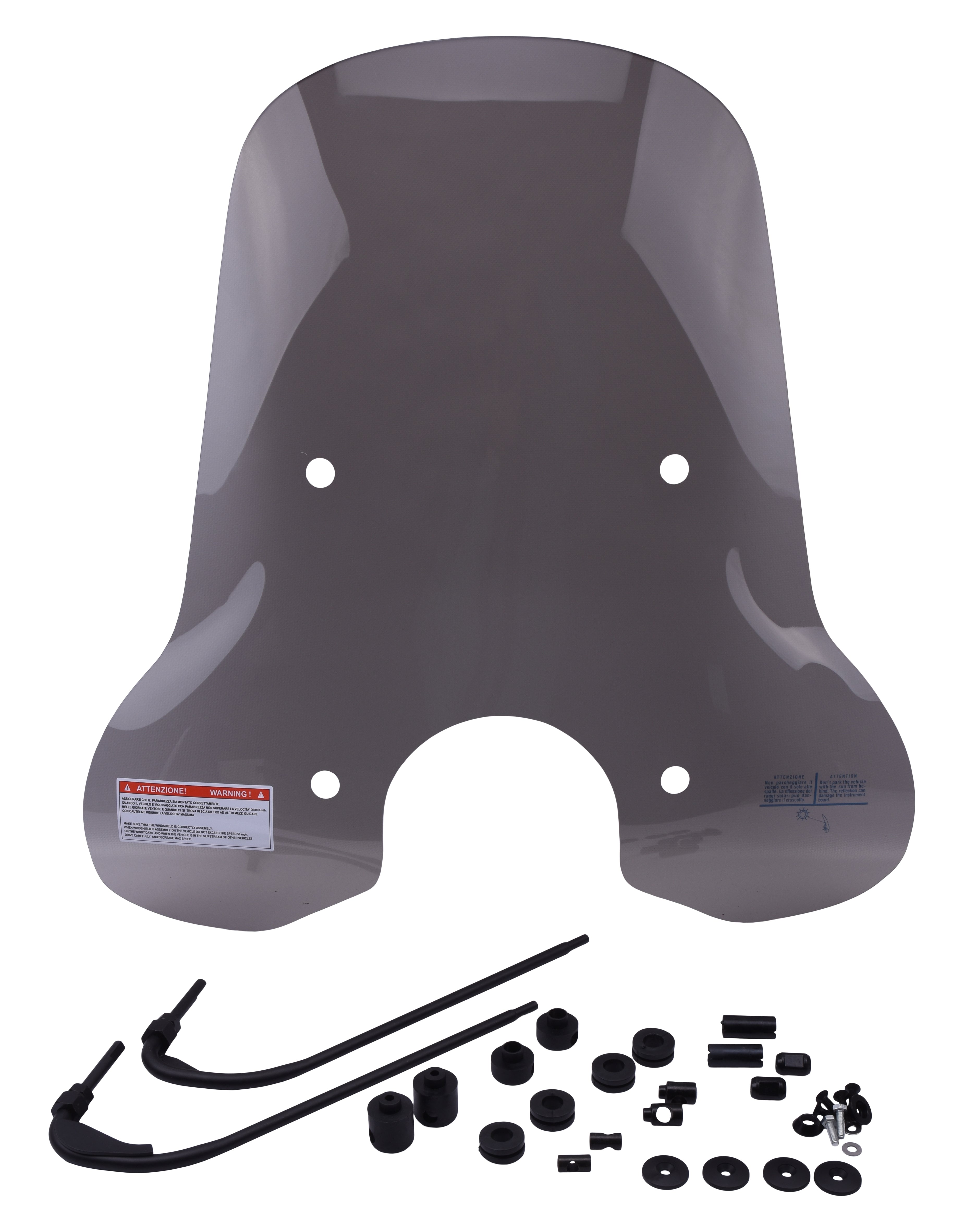 Windscherm Smoke | Vespa Primavera (73cm) - AE-trading