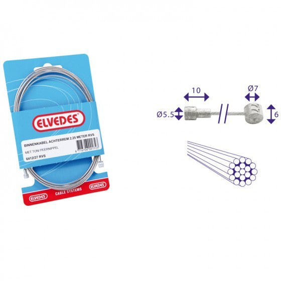 Remkabel Binnen Elvedes Ton/Peer RVS (6412/27RVS) - AE-trading