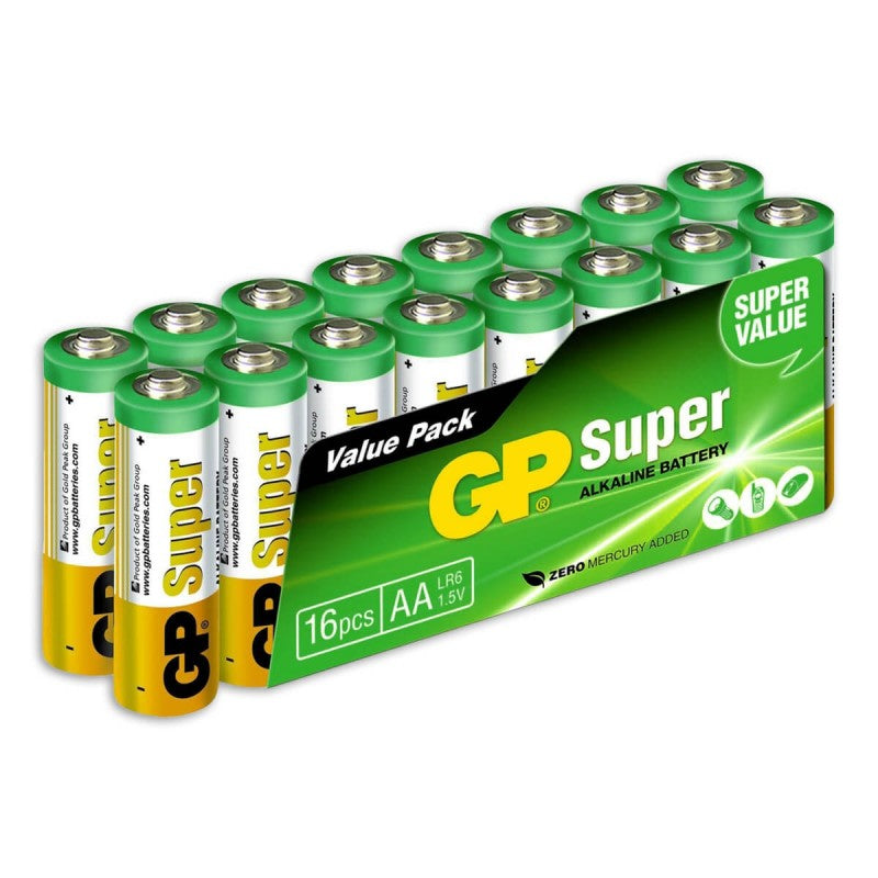 SUPER ALKALINE AA-BATTERIJEN 16PK - AE-trading