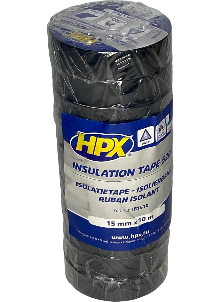 Tape PVC Zwart 15mm x 10mtr - AE-trading