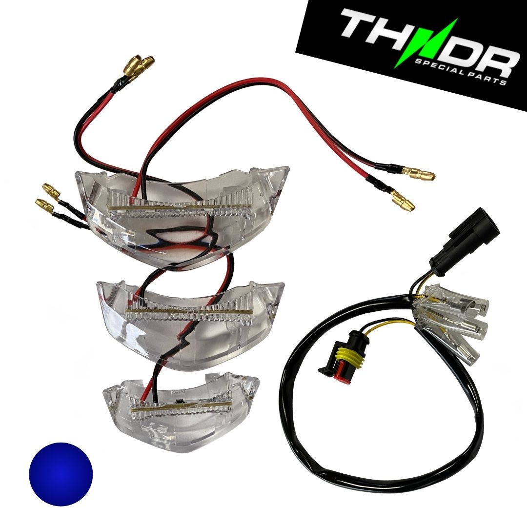 Verlichting Claxonneus LED THNDR Blauw | Vespa Sprint / Primavera - AE-trading
