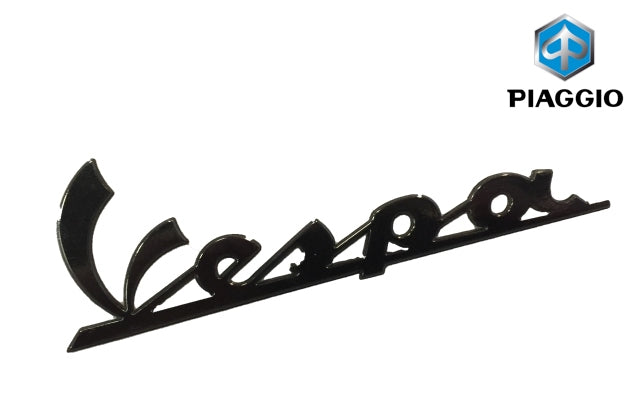 Embleem OEM “Vespa” Groot 150mm Zwart | Vespa Primavera / Sprint - AE-trading
