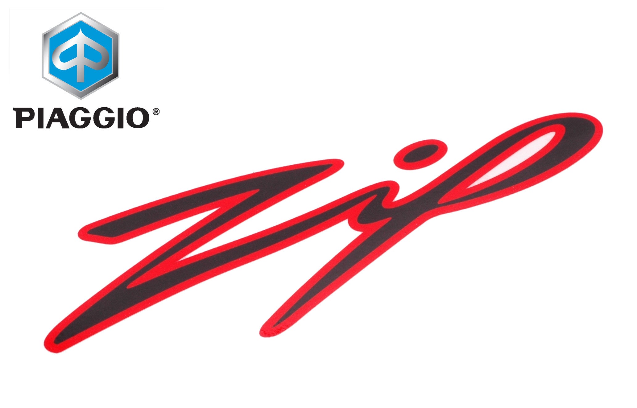 Embleem OEM "Zip" Rood Links | Piaggio Zip - AE-trading