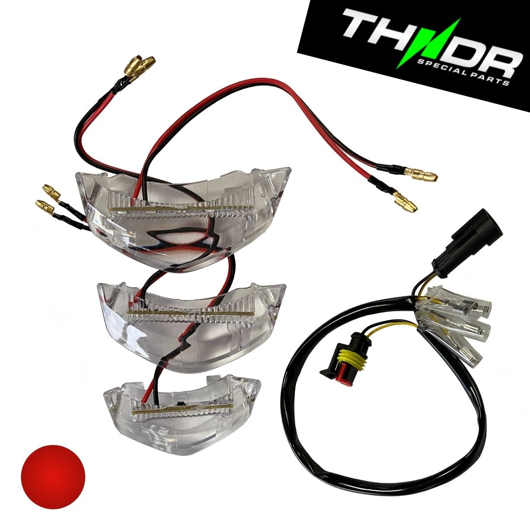 Verlichting Claxonneus LED THNDR Rood | Vespa Sprint / Primavera - AE-trading