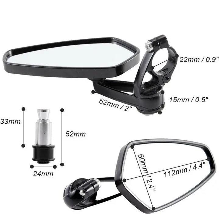 Bar end spiegels rood scooter motor - Anroc - AE-trading