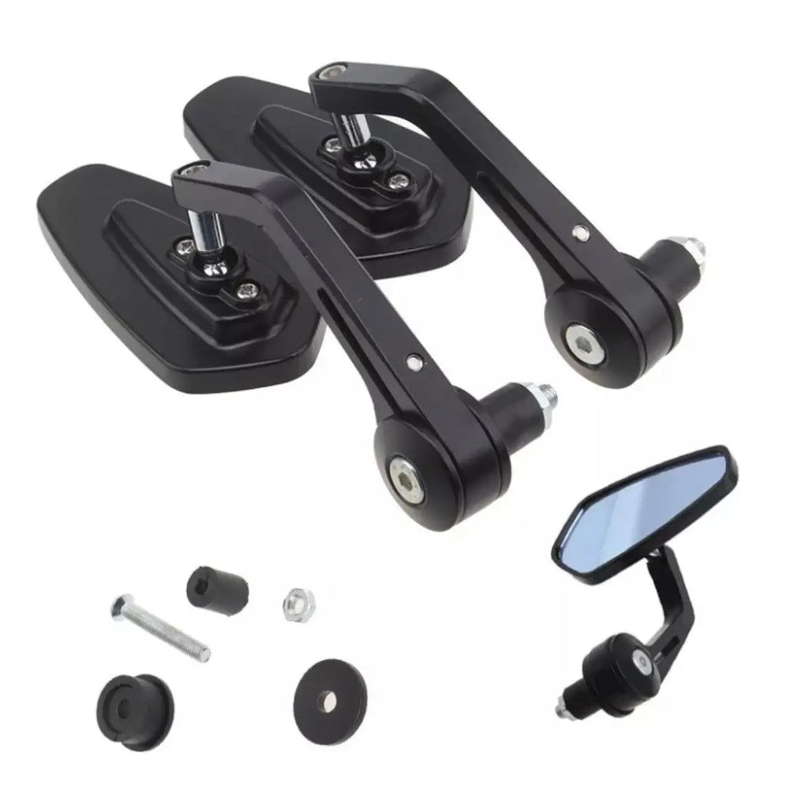 Bar end spiegels voor scooters & motoren zwart verlengd model - A-Extended® - AE-trading