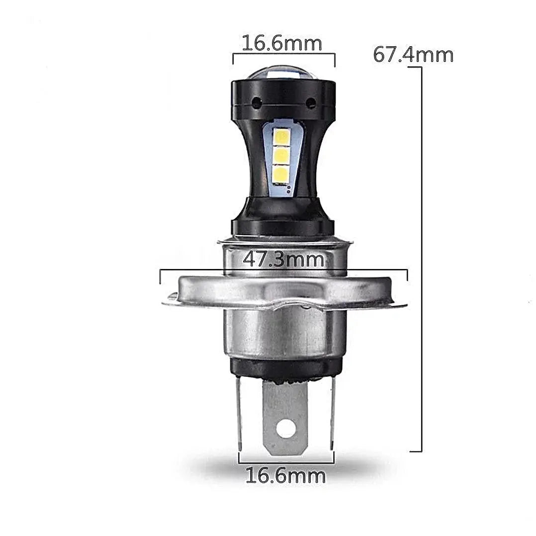 LED Verlichting H4 voor Scooter, Motor en Auto - Wit Licht Plug & Play 12V 6500K