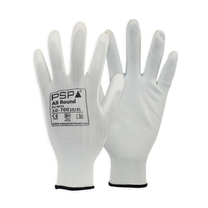Werkplaats Handschoen PU-Flex Wit | Maat M (8) - AE-trading