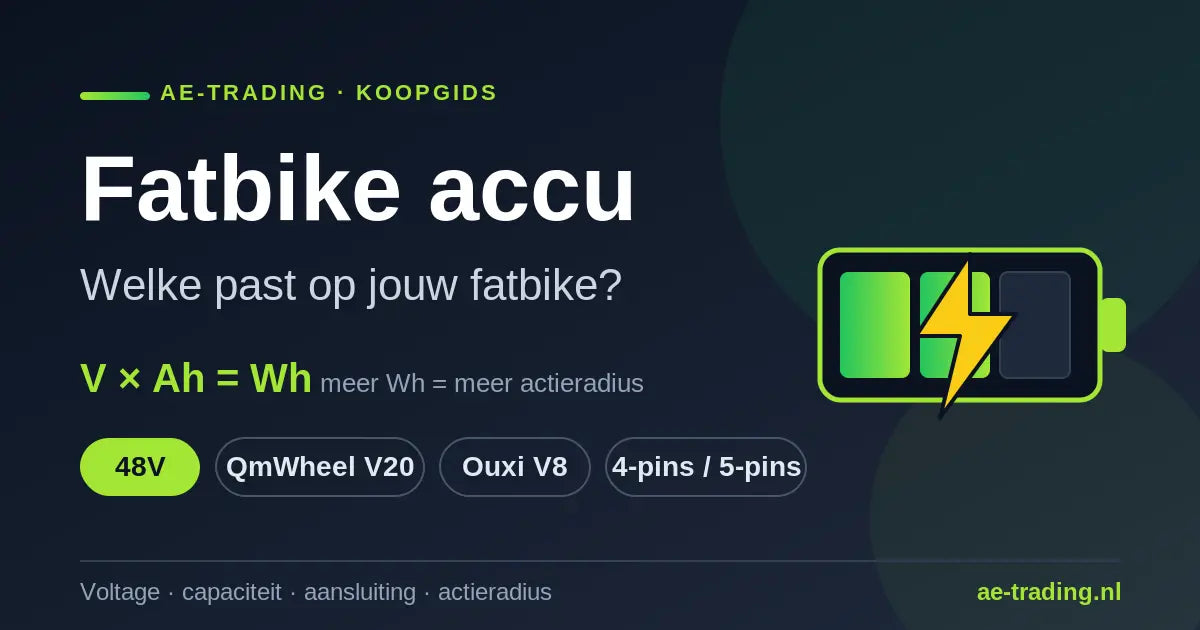 Fatbike accu kopen: welke past op jouw fatbike? (V20, Ouxi V8 & meer) AE-trading