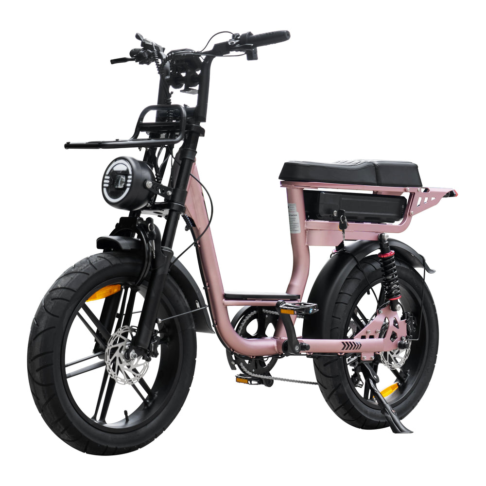 Dames fatbike met lage instap – QmWheel V20 Comfort in rose gold