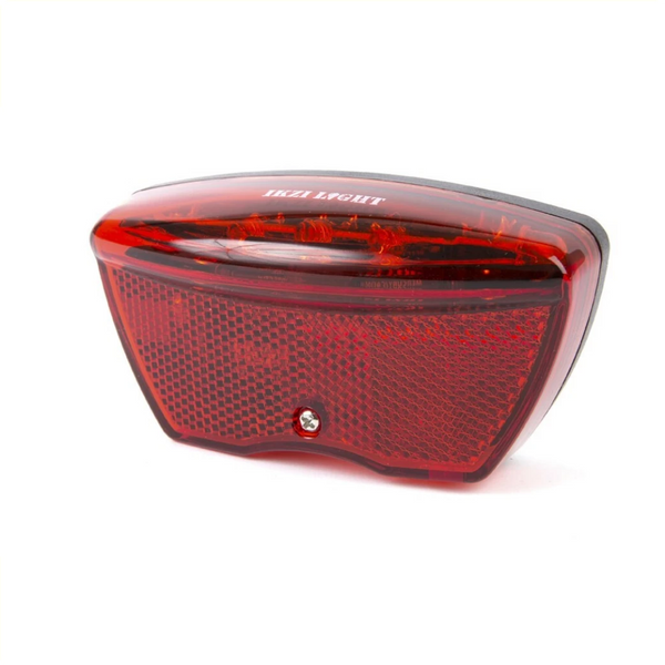 IkziLight achterlicht 5 led standlicht Superhelder en krachtige 5X rode LED met reflector Voor bevestiging op achterdrager Zichtbaar tot 800 meter met reflector. 3 Lumen, lichtbereik tot 800m. Montage afstand 80mm. incl. 2x AA batterijen (hangverpa... - AE-trading