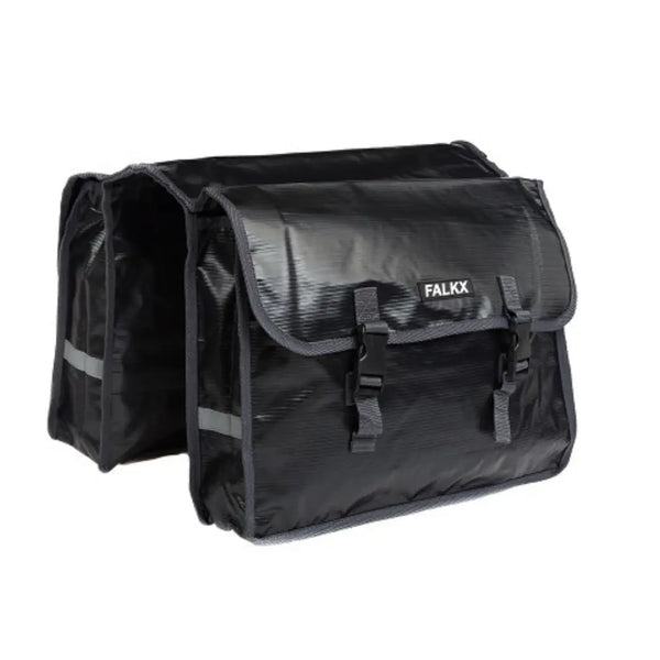 FALKX Black Bull Tas Bisonyl zwart dubbel. afmeting: (2x) 39x9x30. Totaal inhoud: 20L - AE-trading