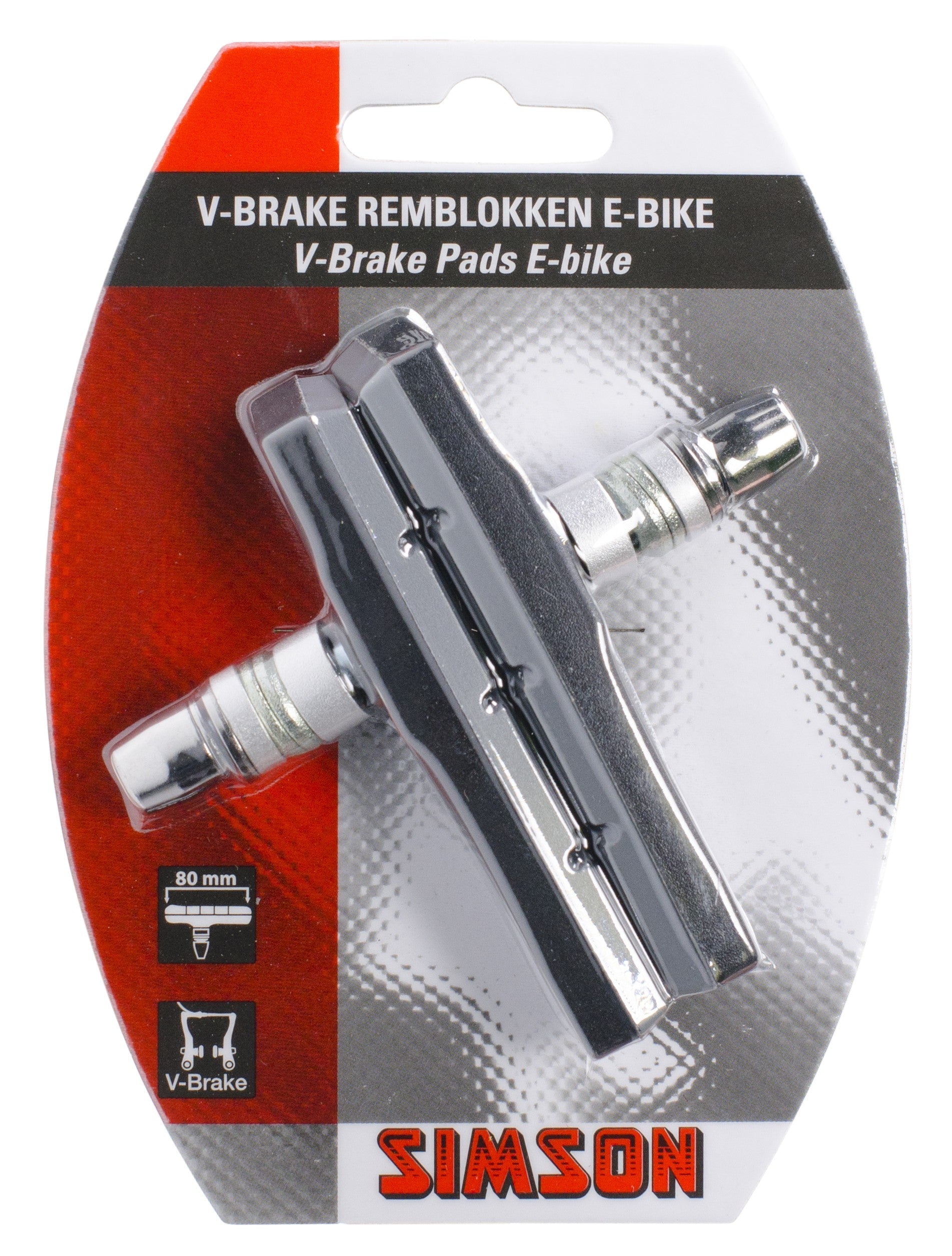 Simson E-bike V-brake Remblokken 80mm - Extra Brede Remblokken - AE-trading