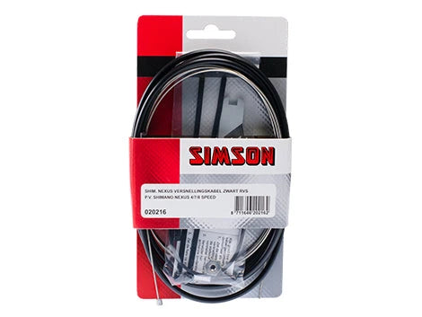 Simson Versnellingskabelset compleet Shimano Nexus 4/7/8 zwart RVS - AE-trading