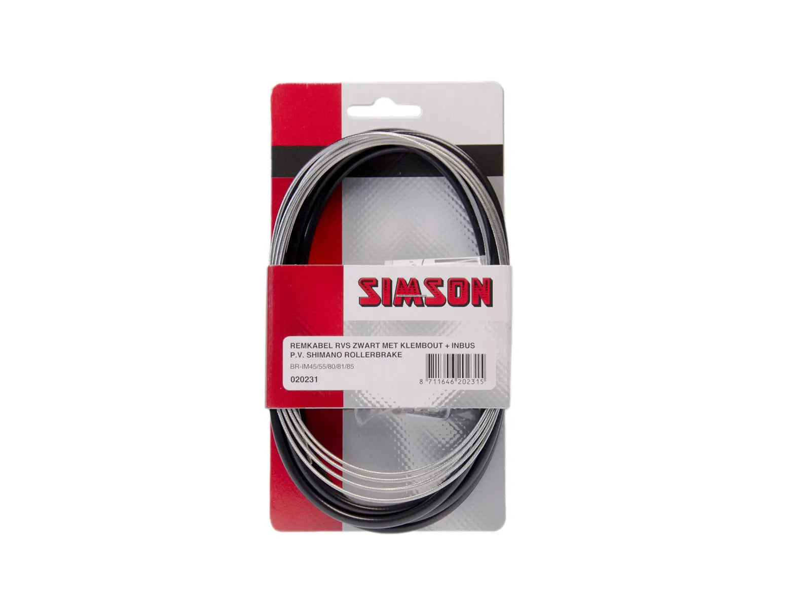 Simson RVS Remkabelset voor Shimano Rollerbrake, zwart, compleet AE-trading