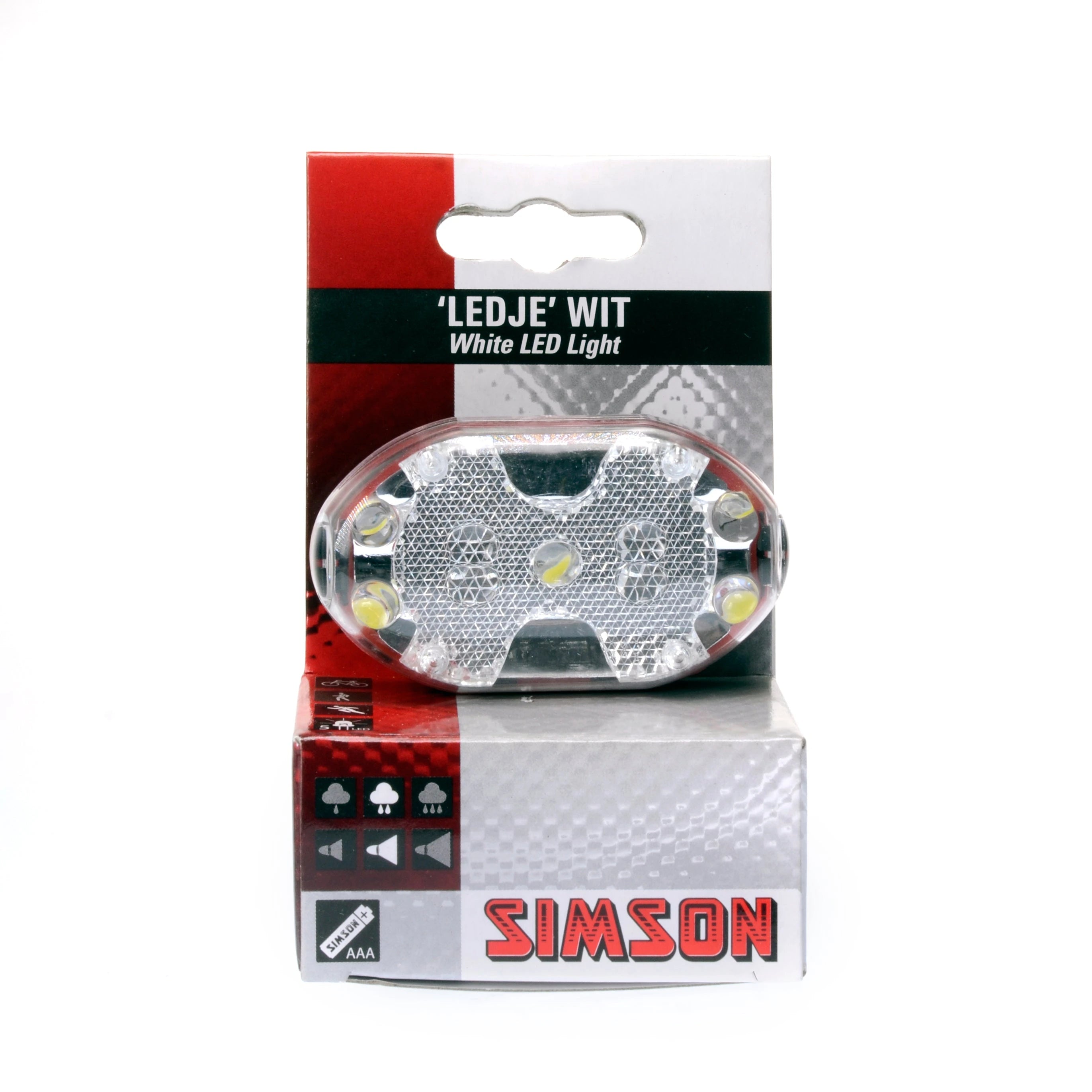 Simson LED Fietslamp met Batterij en 5 Witte LED's AE-trading