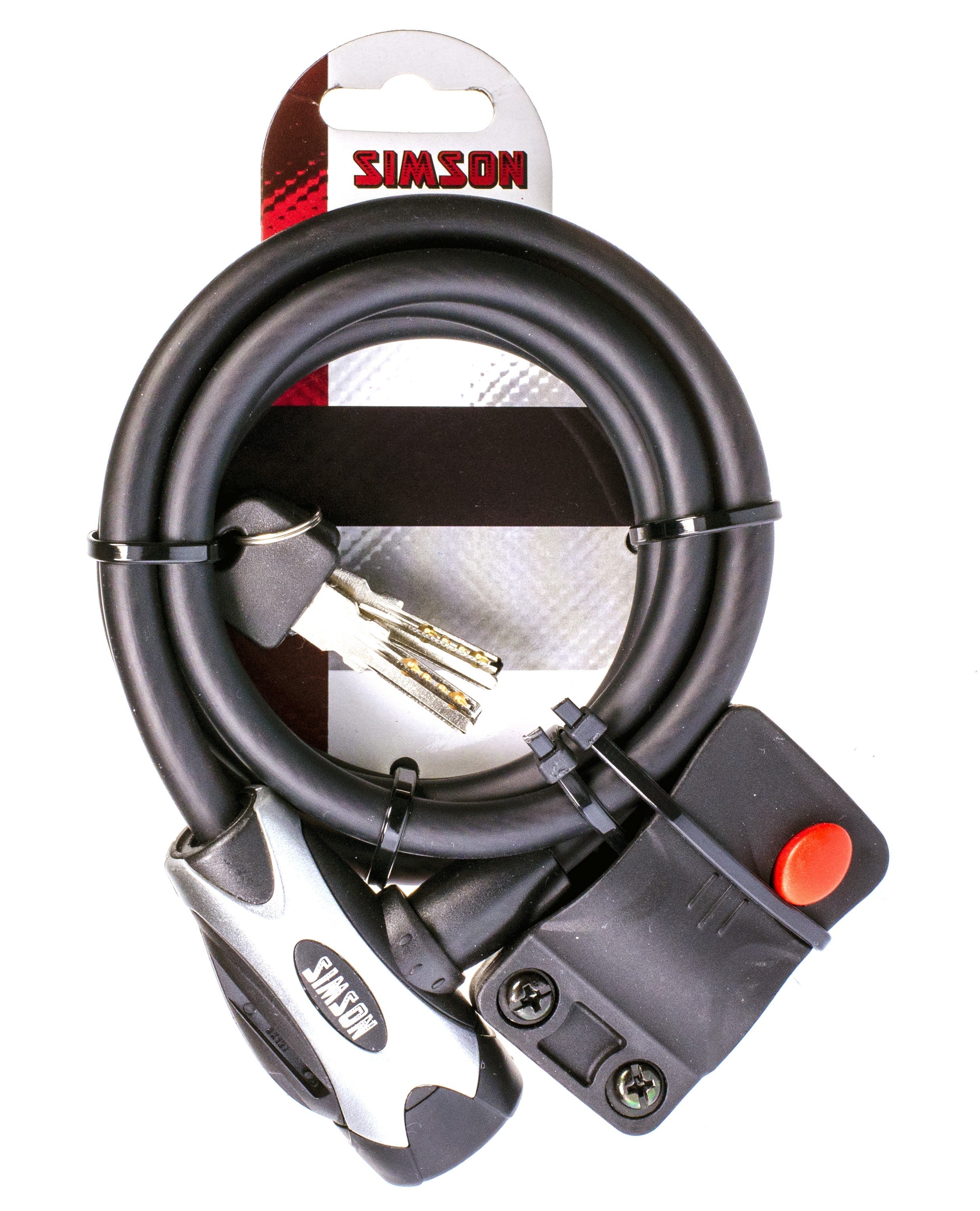 Simson XL Spiraalkabelslot ''Regular'' - 10mm x 150cm, Mat Zwart AE-trading