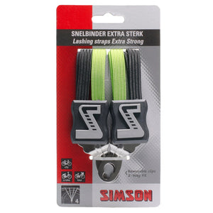 Simson Ultra Stevige Snelbinder, 4 stuks, zwart-groen AE-trading