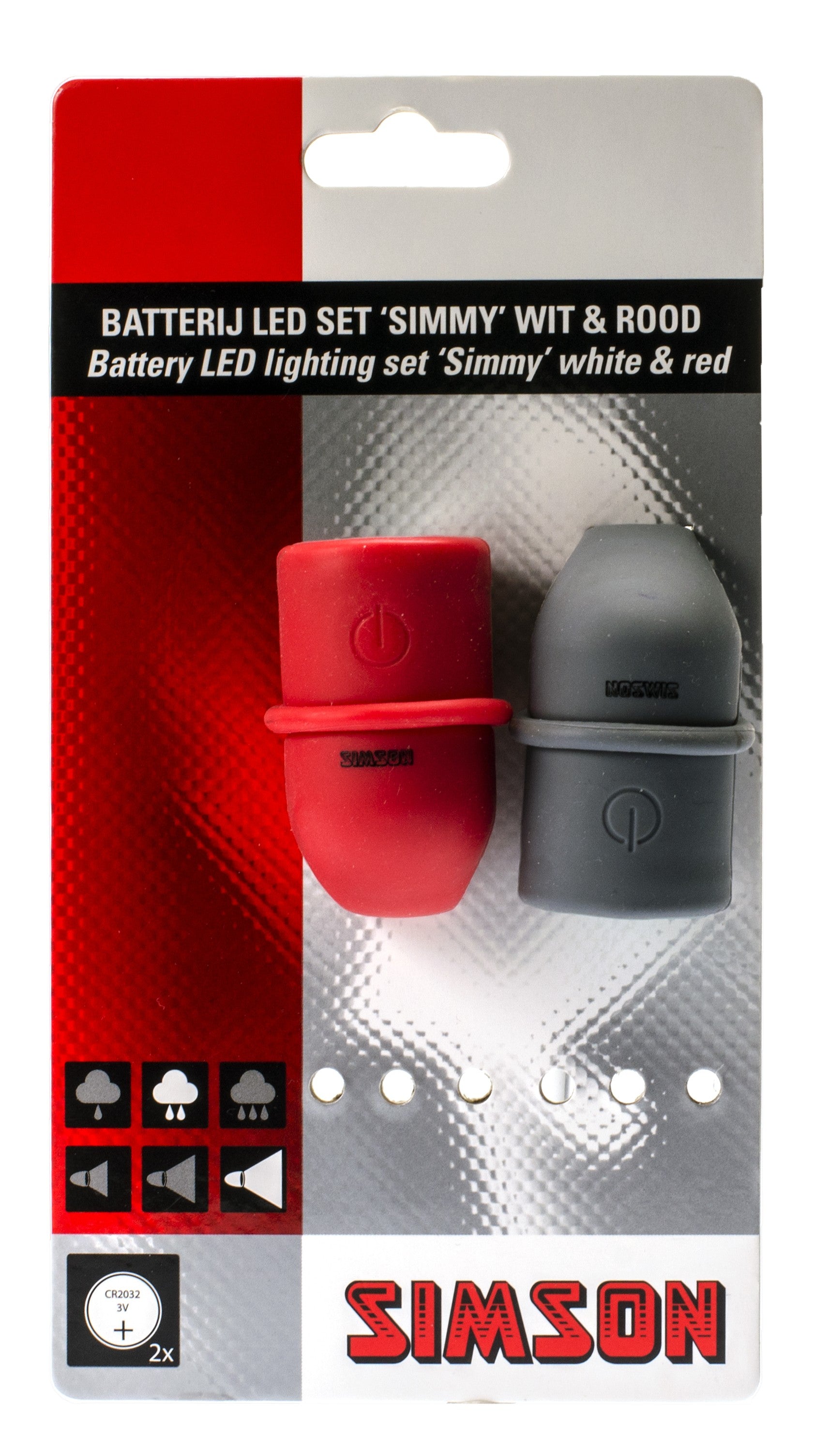 Simson LED Lampenset ''Simmy'' met Batterijen, 3 LED's, 29 LUX/13.5 LUX AE-trading