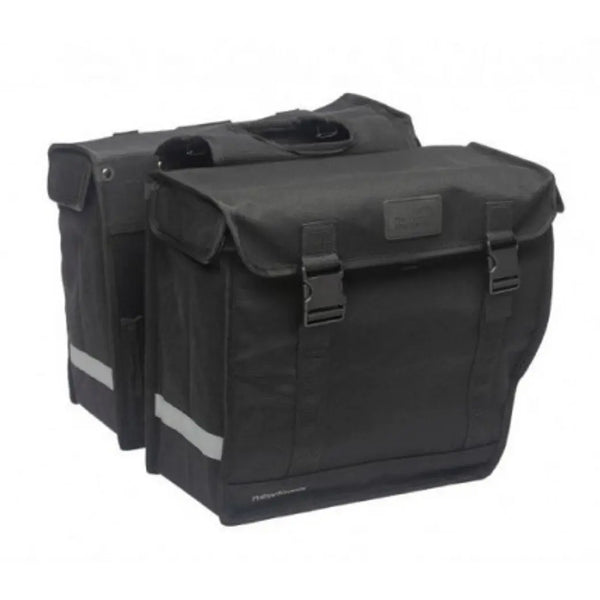 New Looxs Canvas Hybride. Afgeschuind, ruimte voor snelbinders. Afmeting: (2x)39x33x19 ) totaal inhoud: 48L Zwart - AE-trading