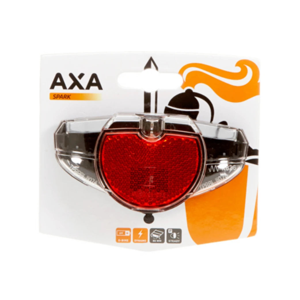 Axa Spark LED Achterlicht voor Dynamo/E-Bike, 50/80mm Montage, 6V, (Hangverpakking) - AE-trading