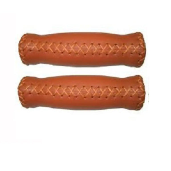 Handvatten dvat Leer, Bruin. per paar. Lengte: 128/128mm - AE-trading