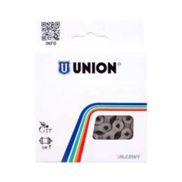 Union ketting 710 1/2" x 3/32" x 116 voor 5/6/7-speed index UG, zwart - AE-trading