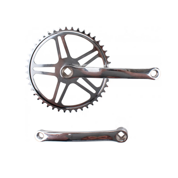 Crankstel 46T, cranklengte 170mm. chroom, staal. spieloos - AE-trading