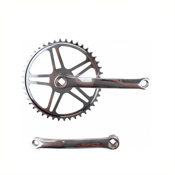 Crankstel 44T, cranklengte 170mm. Chroom, staal, spieloos - AE-trading