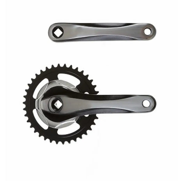 FALKX 2 Tone Crankstel 38T, cranklengte, cranklengte 170mm zwart-zilver aluminium - AE-trading