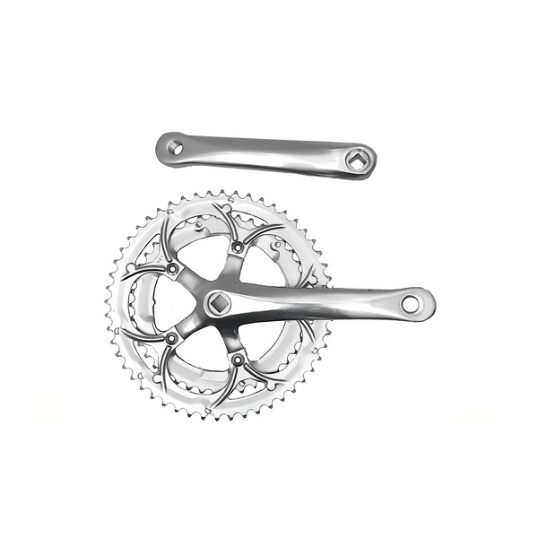 Crankstel Race 52/42T incl. linkercrank. zilver, aluminium, spieloos, 9 speed - AE-trading