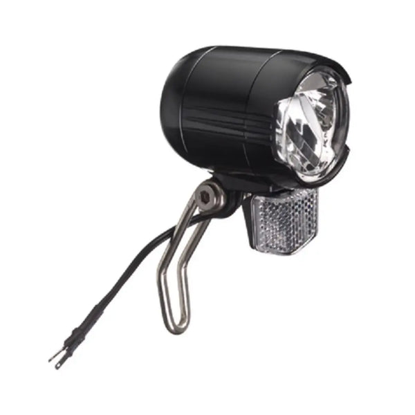 FALKX Black Iron LED koplamp zwart, Aluminium. geschikt voor E-Bike 6V-48V, 100 Lux, waterproof, incl reflector (hangverpakking) - AE-trading
