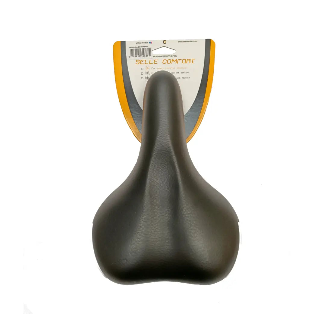 Selle Comfort zadel Ride. Zwart met witte bumpers (hangverpakking) AE-trading