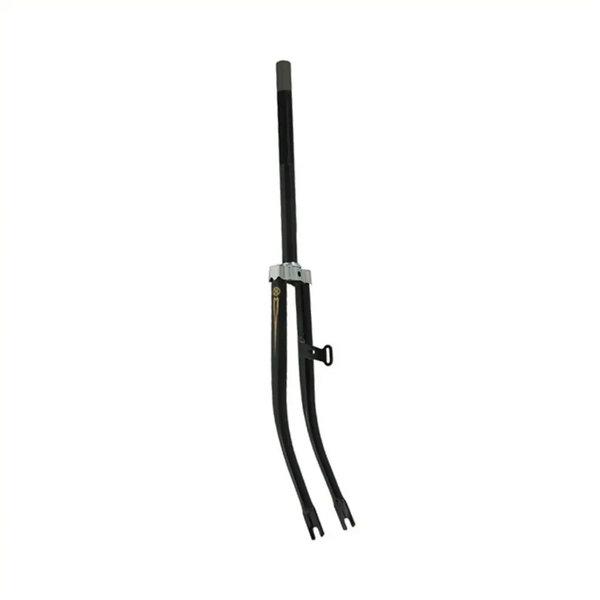 Voorvork 28x1 5/8x1 3/8 Zwart met dynamohaak. 1 inch. balhoofdbuis 265mm. Schroefdraadlengte 138mm. - AE-trading