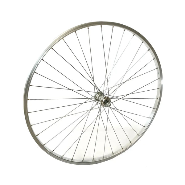 Voorwiel 28x1 5/8x1 3/8 Aluminium velg, zilver. vaste as - AE-trading