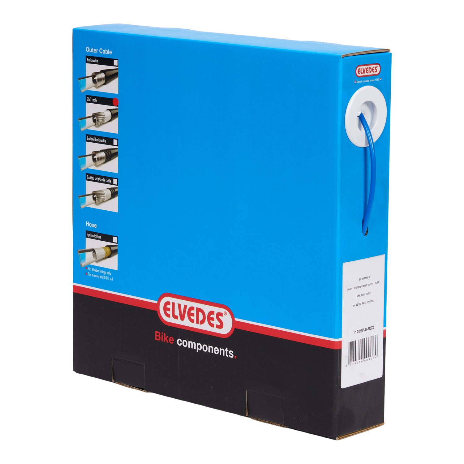 Elvedes rol schakel buitenkabel met liner 4.1mm blauw 30m - AE-trading